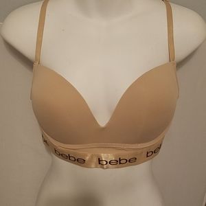 Bebe Tan Stretchable Pullover Tshirt Bra 36D